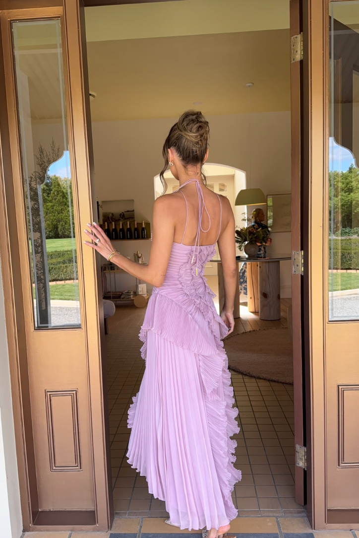Pleated Ruffle Airy Gown Dress