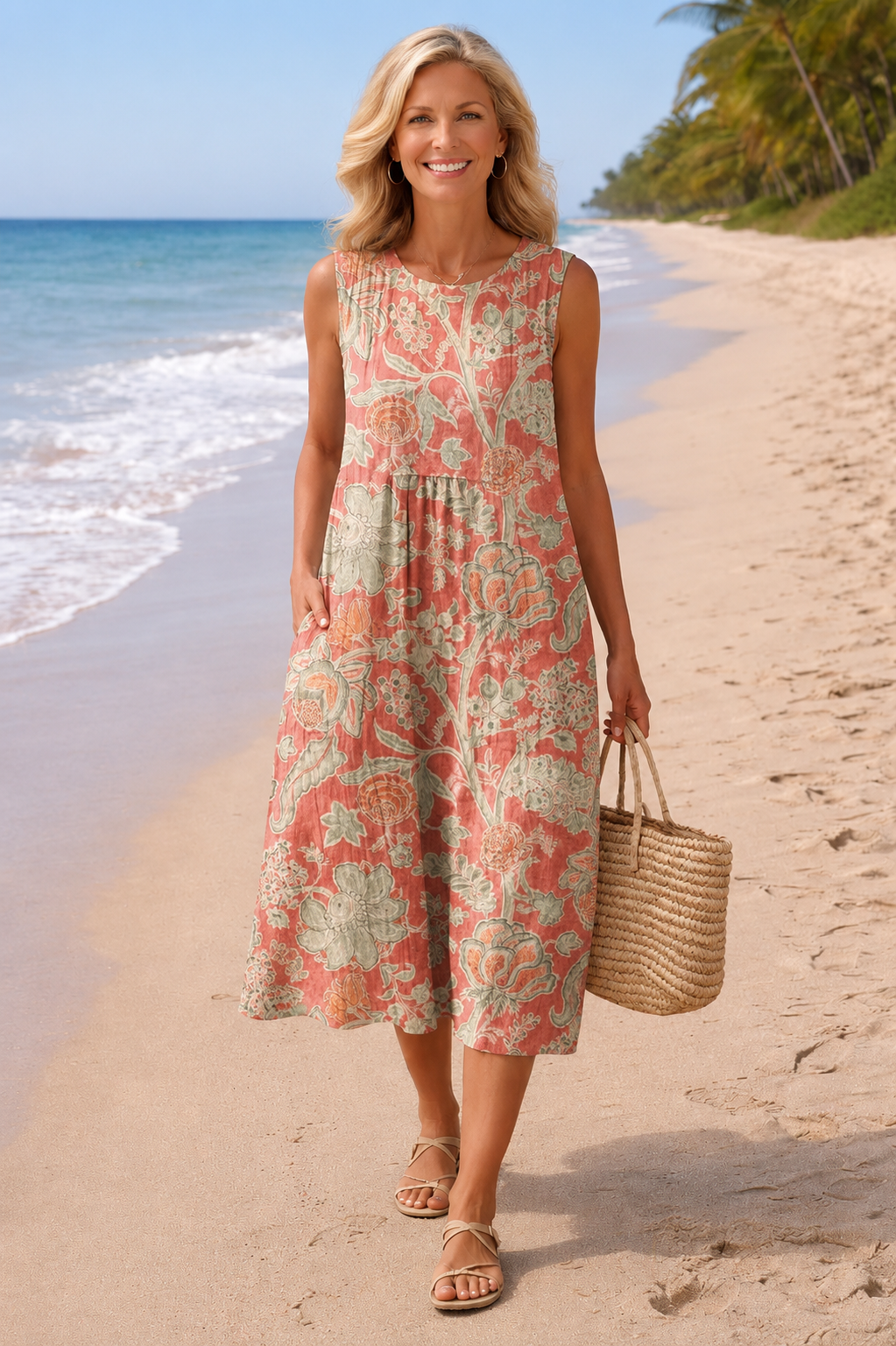 Beth Floral Midi Dress